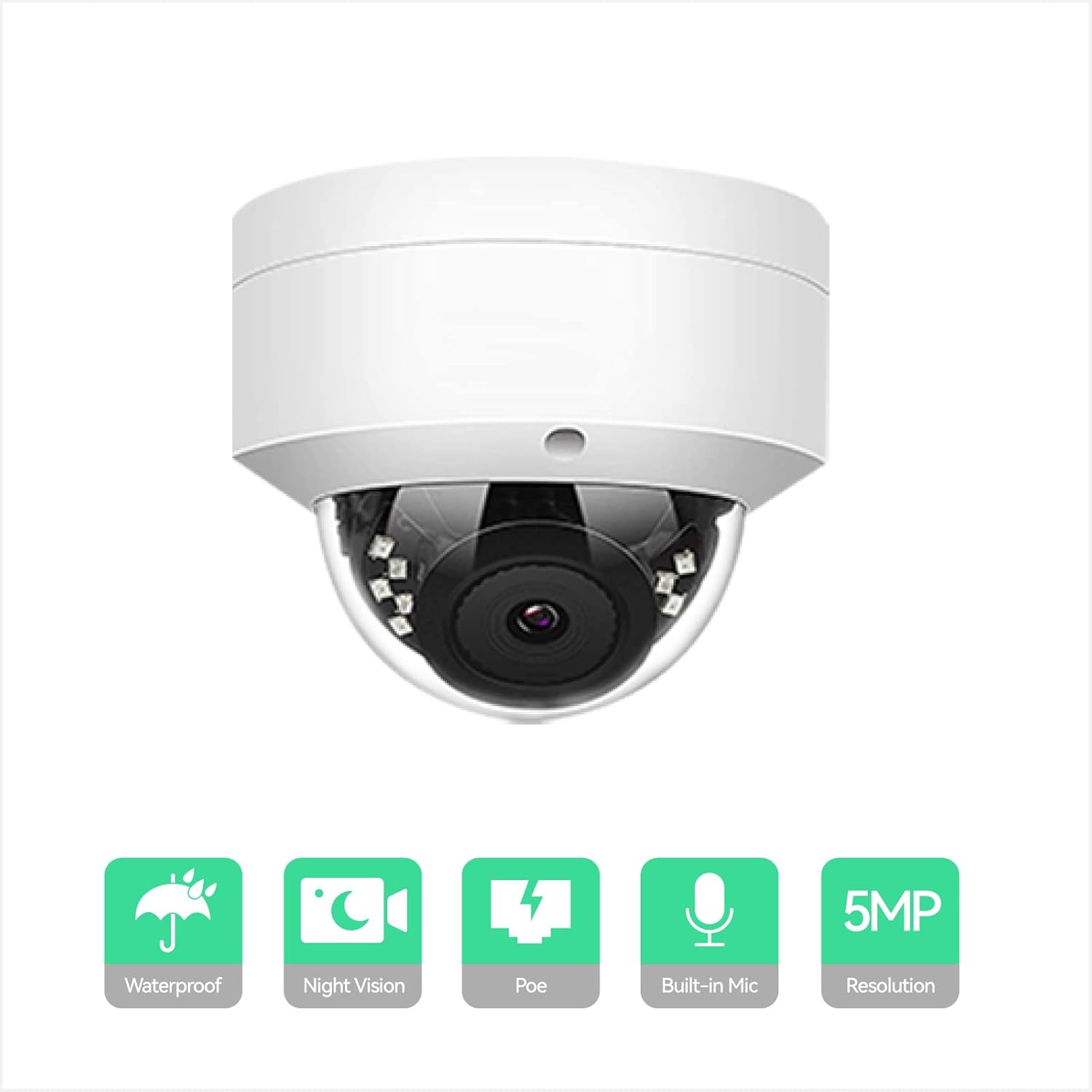 8CH 4K IP Security Camera System with 6 5MP POE IP Dome Cameras Y441