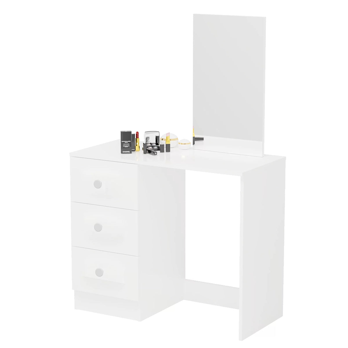 White 3 Drawer Vanity Table with Mirror O2631