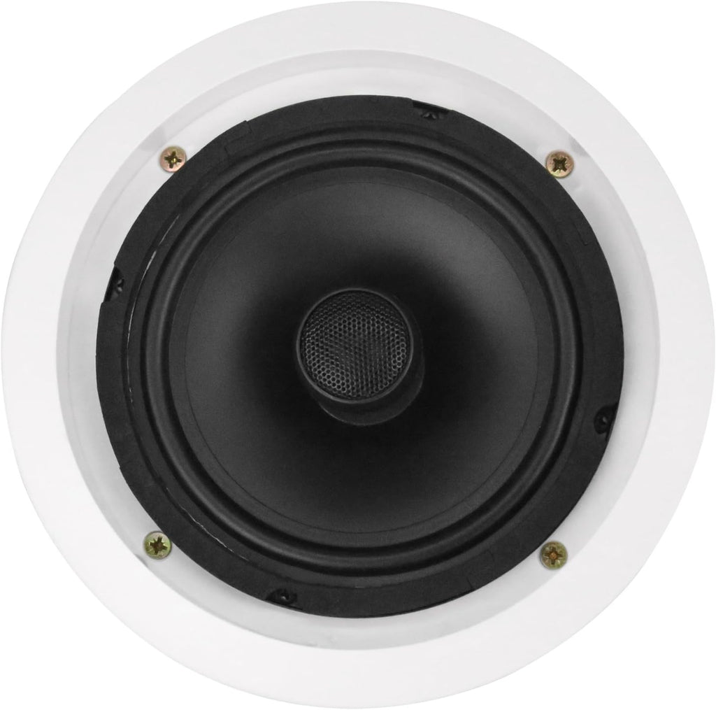 Dual 6-Inch in-Wall/in-Ceiling 2-Way Stereo Sound Speaker with 1" Silk Dome Tweeter and Crossover Network, Pack of 2 W2925