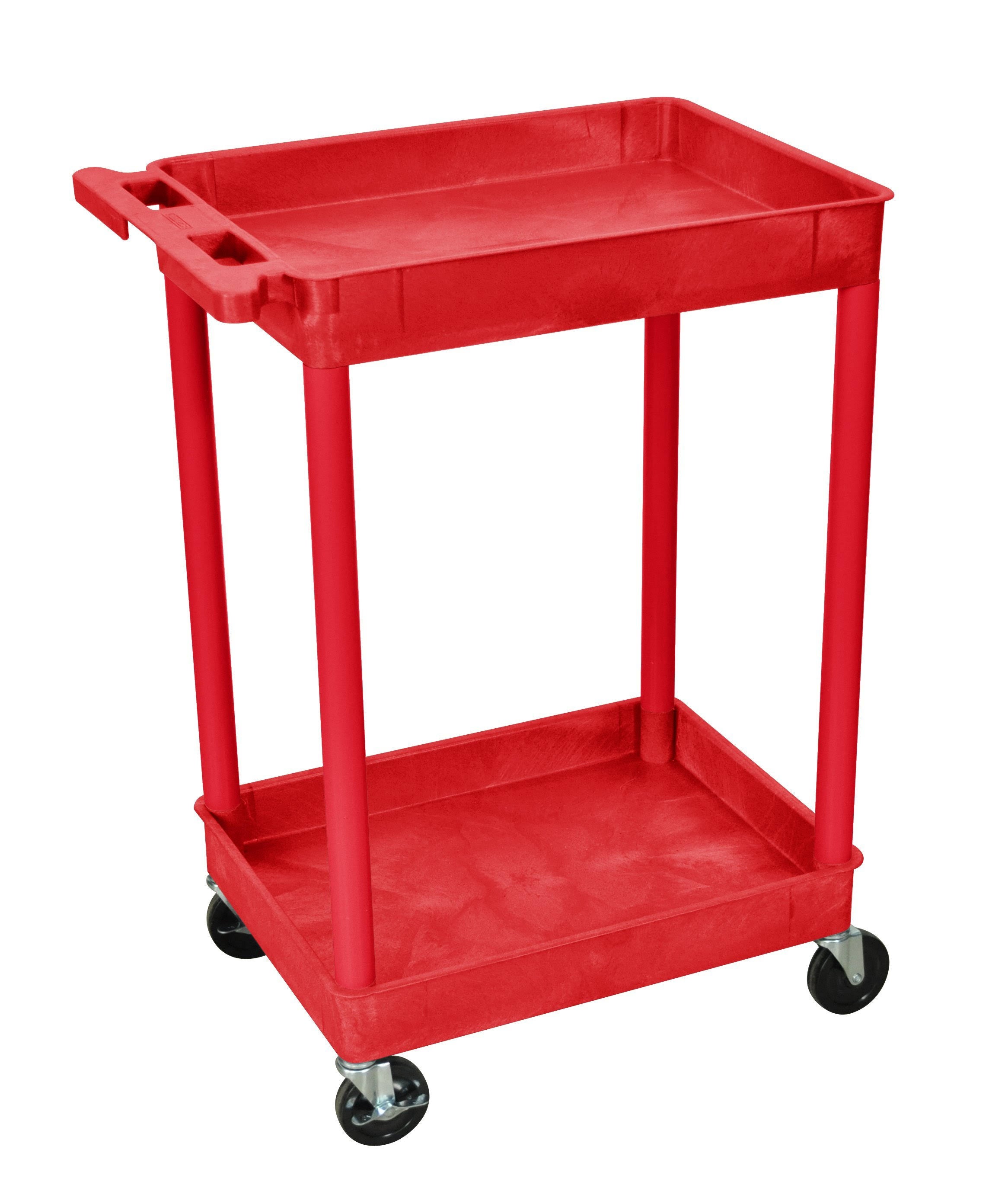Red 2 Shelf Tub Cart X603