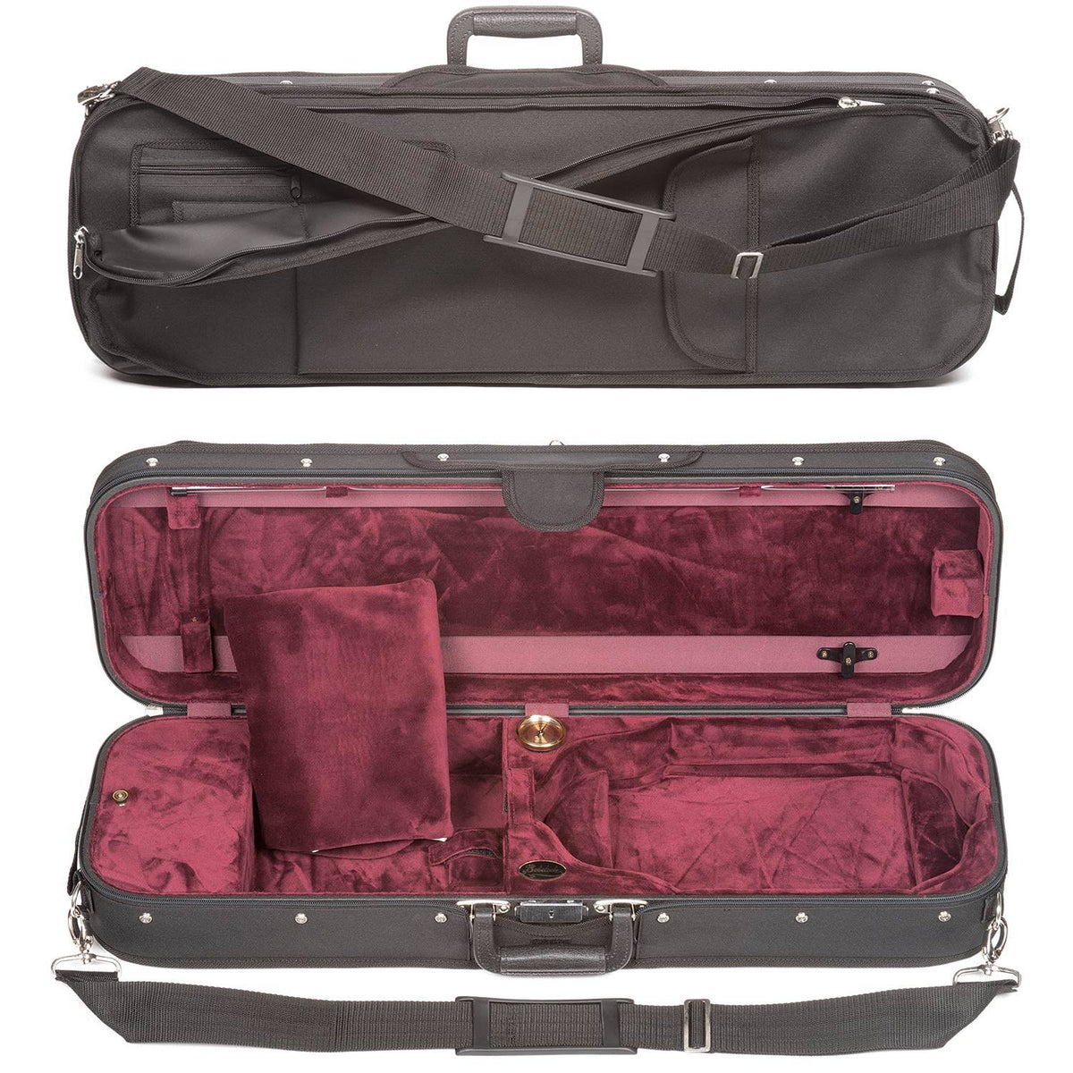Oblong 4/4 Violin Case with Wine Velour Interior Y254157