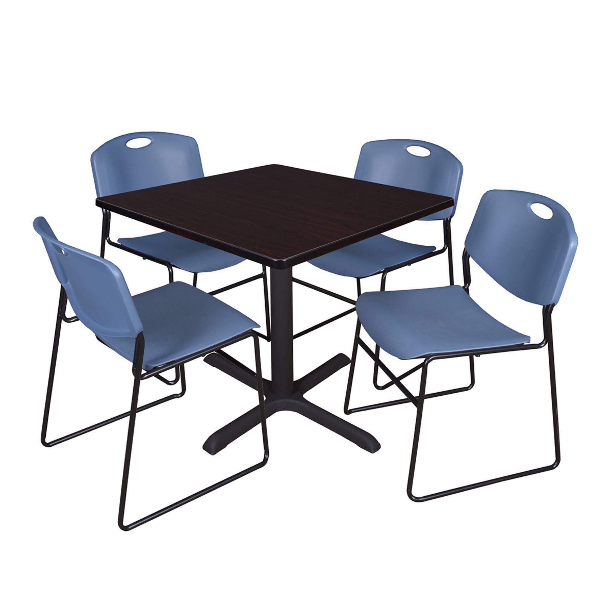 36x22 Square Breakroom Table with 4 Stack Chairs M2416