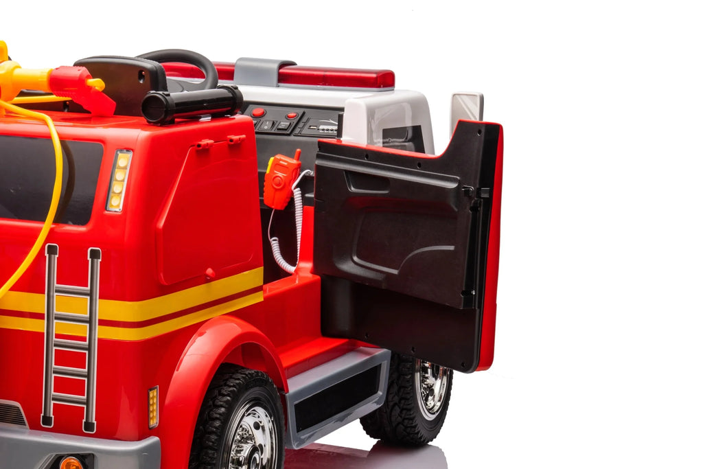 24V 2-Seater Ride-on Fire Truck with Remote Control, LED Lights, Water Gun X3574