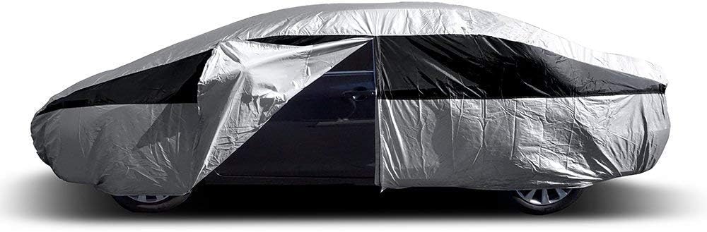 Lightweight Poly 210T Waterproof Car Cover for Large Sedans, Pack of 2 A12031