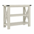 36W Narrow Console Table with Shelves in Lakewood White L8401