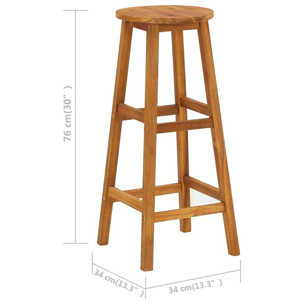 5 Piece Bar Set Solid Acacia Wood Q2954