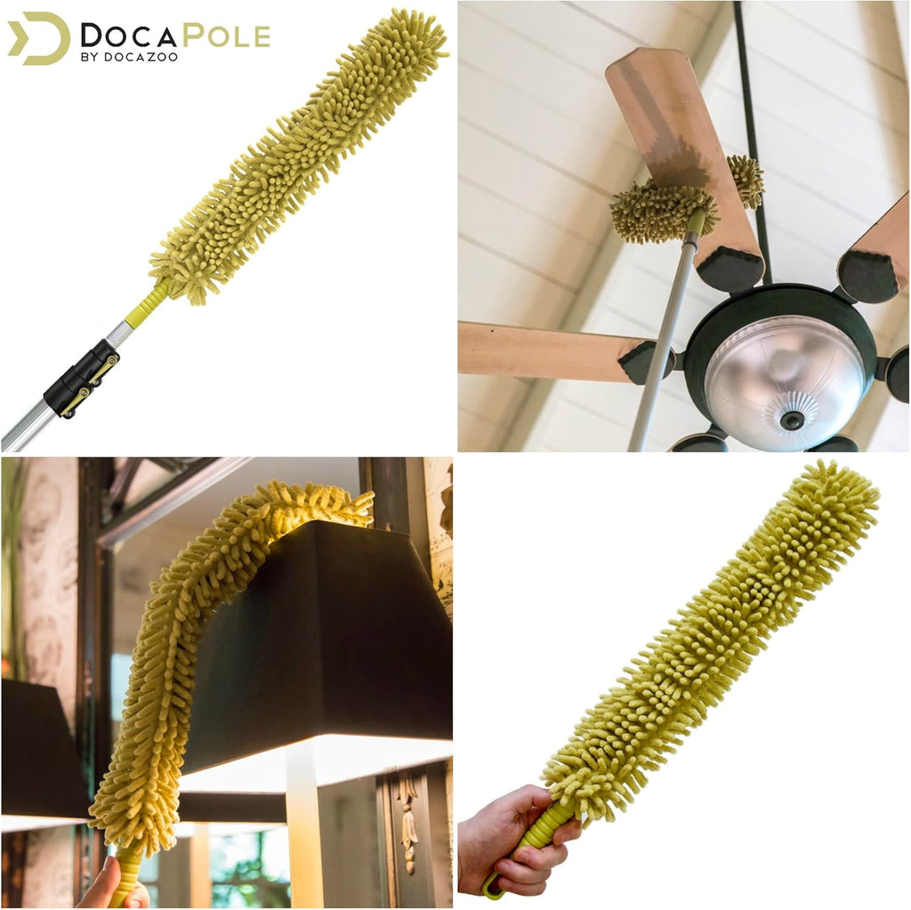 Extension Pole with Microfiber Ceiling Fan Duster and Removable Chenille Dusting Cloth D546352