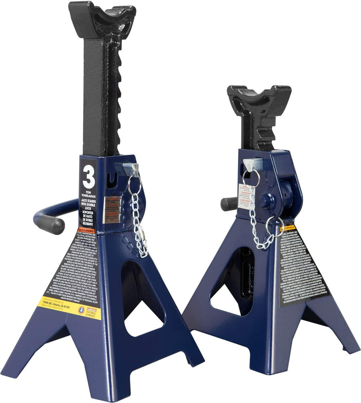 3 Ton Capacity Double Locking Steel Jack Stands, 2 Pack, Blue W966