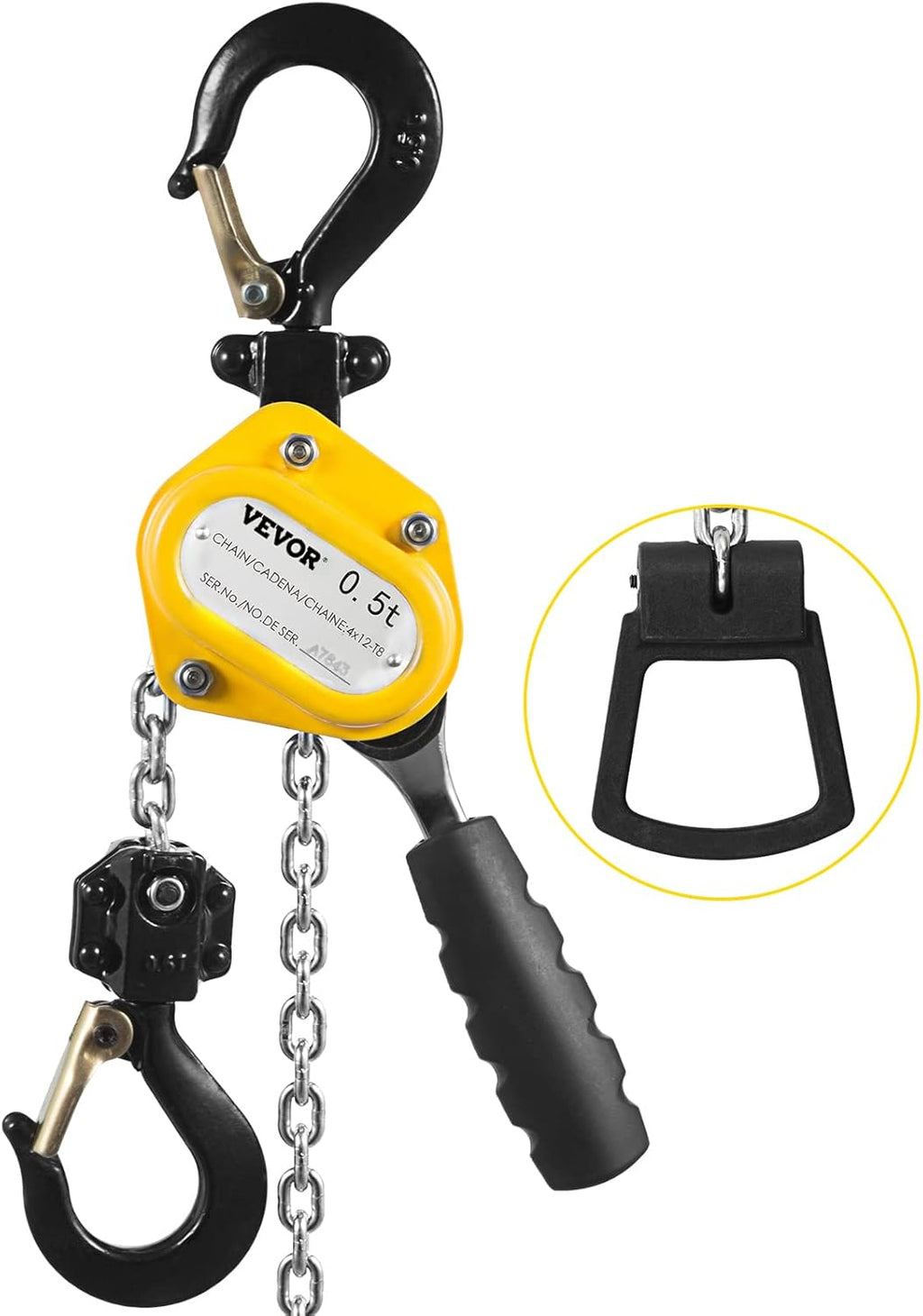 0.5T 10 Ft Alloy Steel G80 Chain Lever Hoist with Hook Pack of 2 G21980