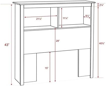 Twin Bookcase Headboard in Black Y8814