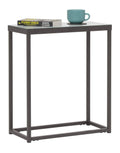 White Glass and Pewter Grey Metal Side Table V13282
