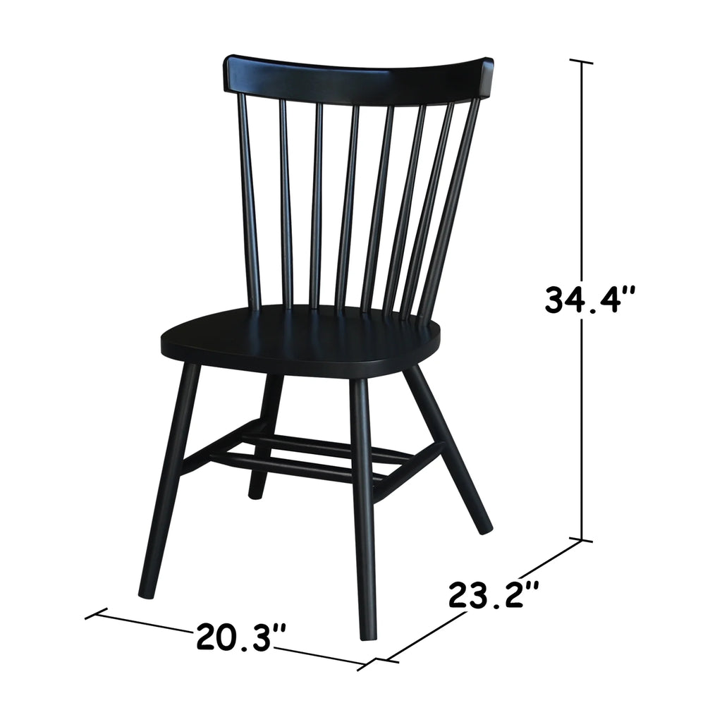 Solid Wood Dining Chair in Black J19024