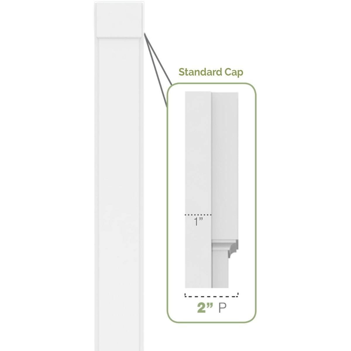 Two Equal Raised Panel PVC Pilaster with Capital and Base (Pair) C465600