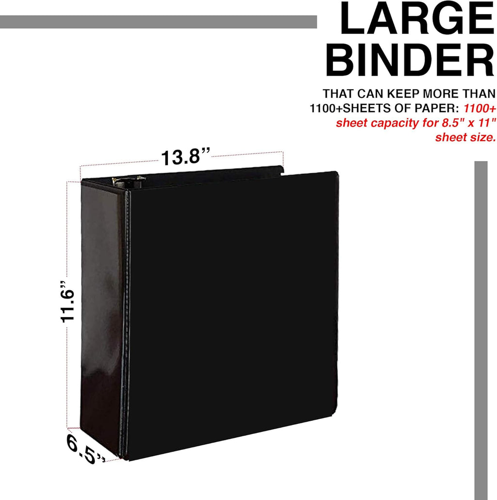 2 Pack 6 Inch Capacity D Ring Binders, 8.5 x 11, Black Q71801