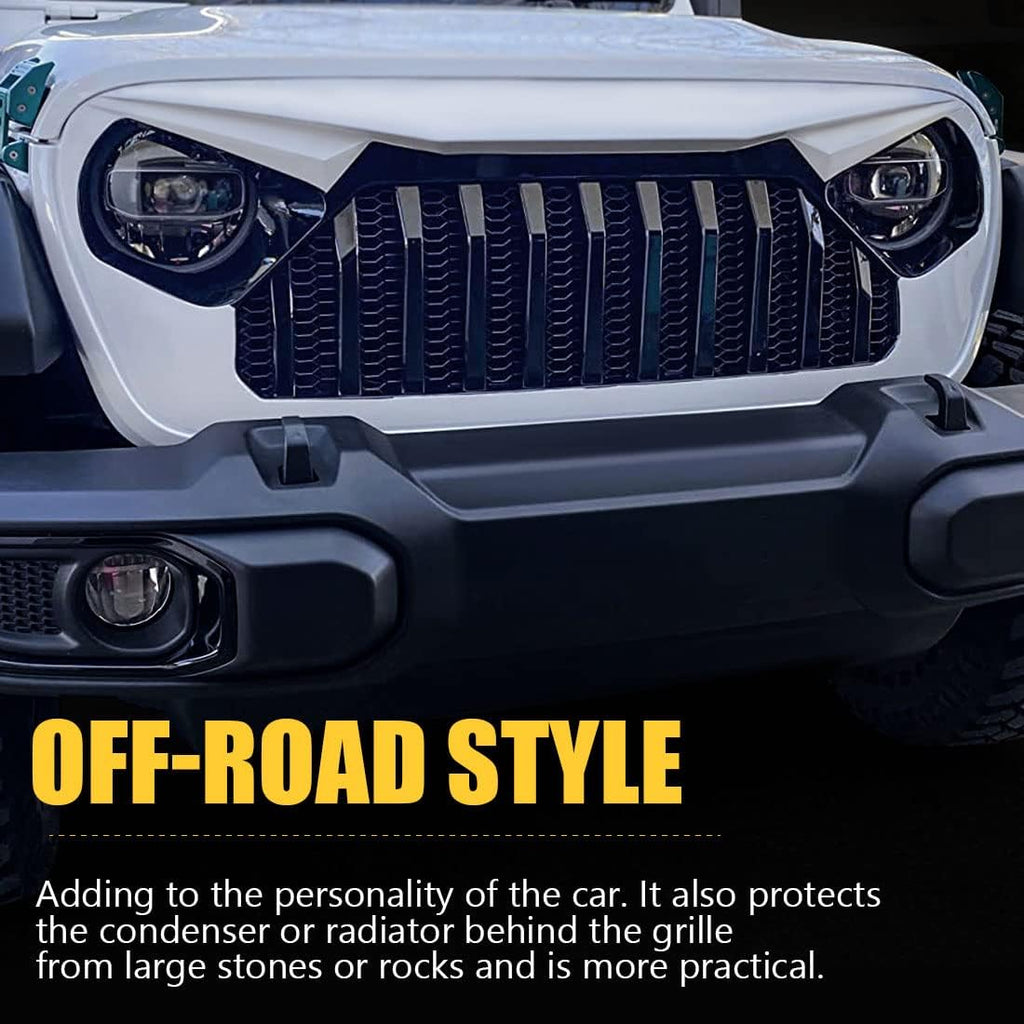 Glossy Black ABS Front Cover Grill for Jeep Wrangler JL JLU S512