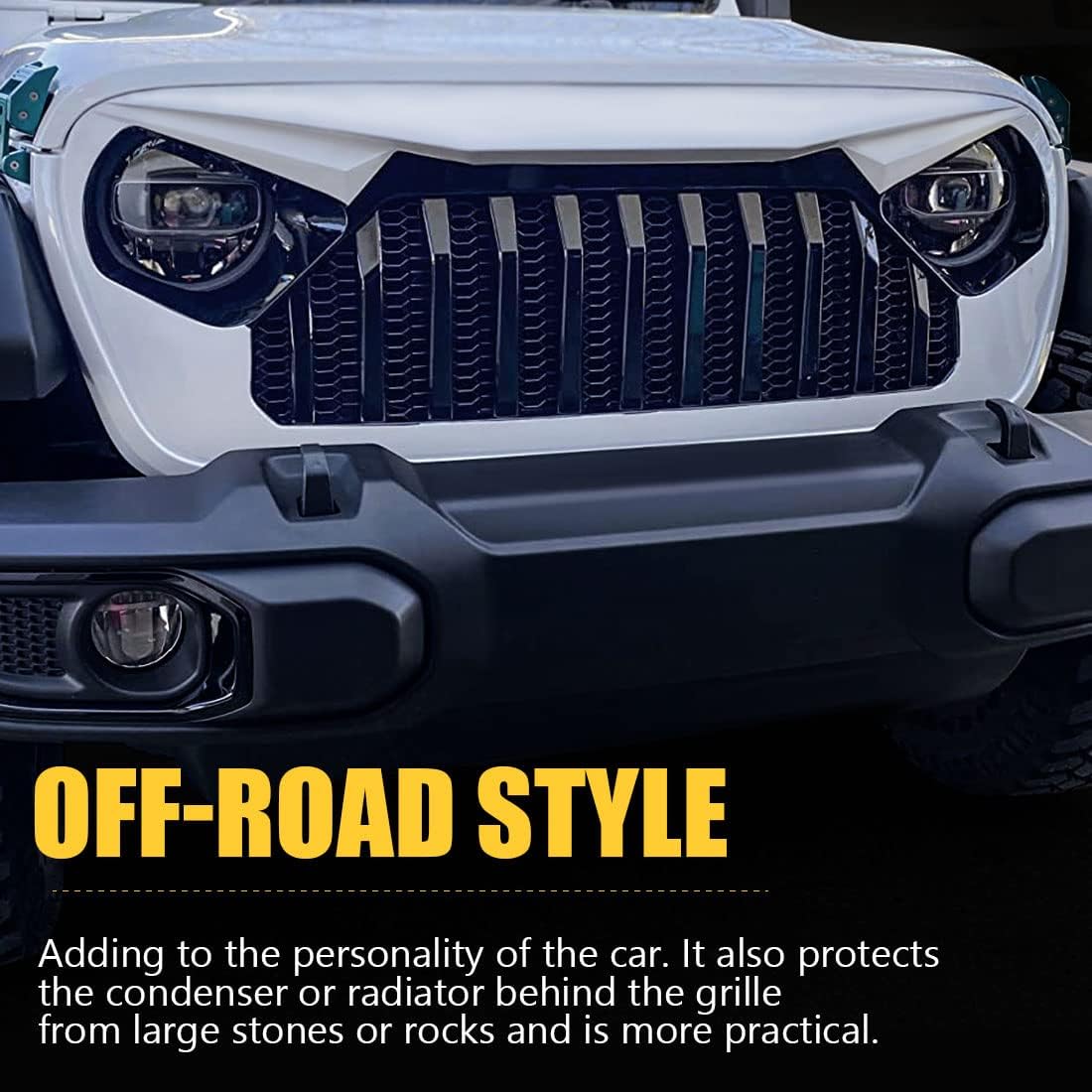 Glossy Black ABS Front Cover Grill for Jeep Wrangler JL JLU S512