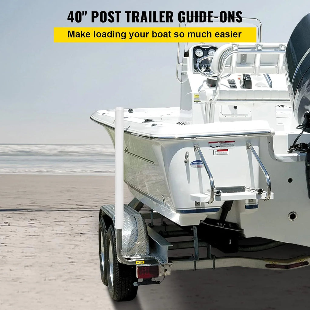 22 in. Steel Boat Trailer Guide-on with White PVC Tube Covers F5741