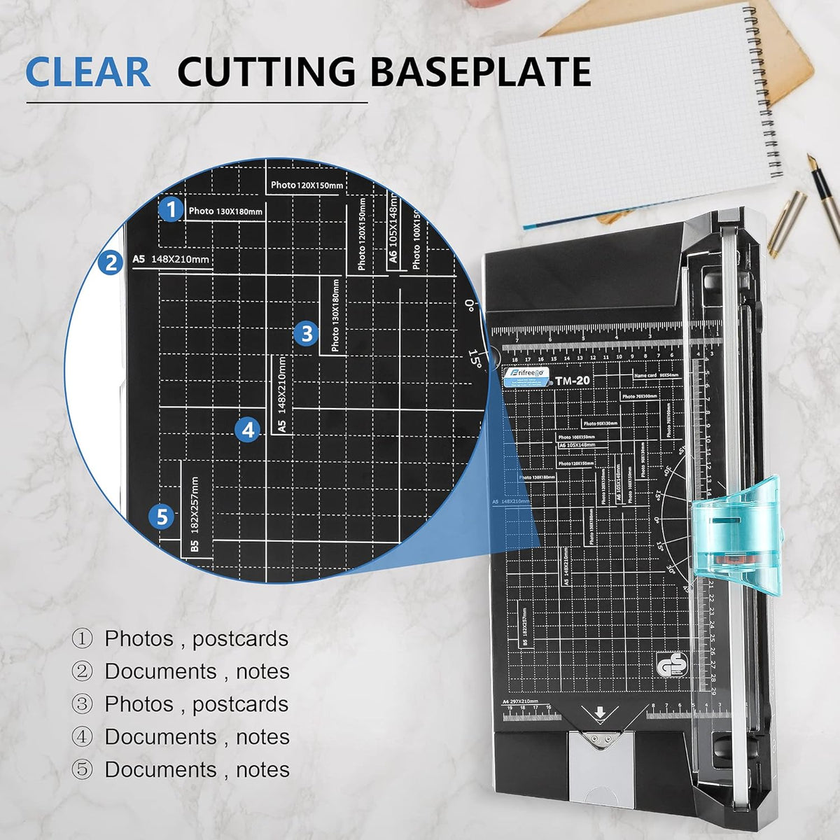 5-in-1 Paper Trimmer A4 Paper Cutter Portable Craft Cutter X730