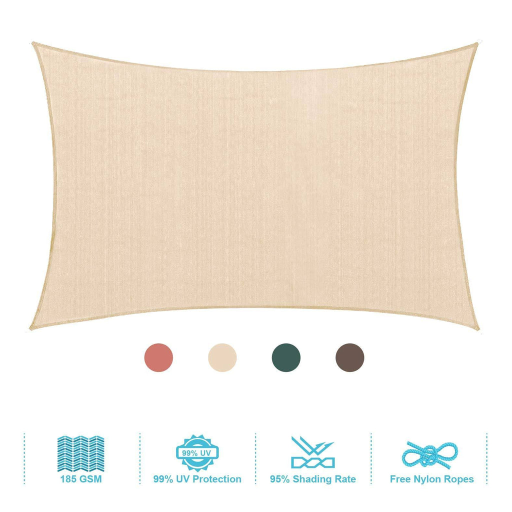 Wheat Rectangle Sun Shade Sail Patio Canopy N2076