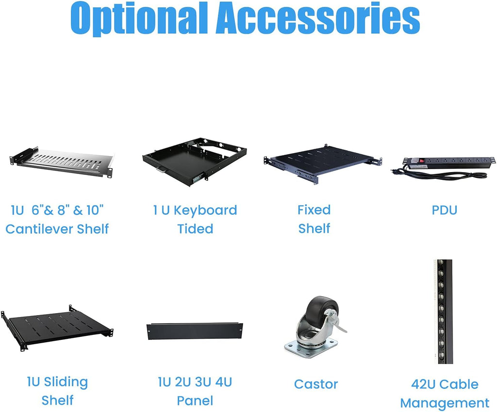 22U 4 Post Open Rack Frame Rack Enclosure 19 Inch Adjustable Depth Aluminum M227