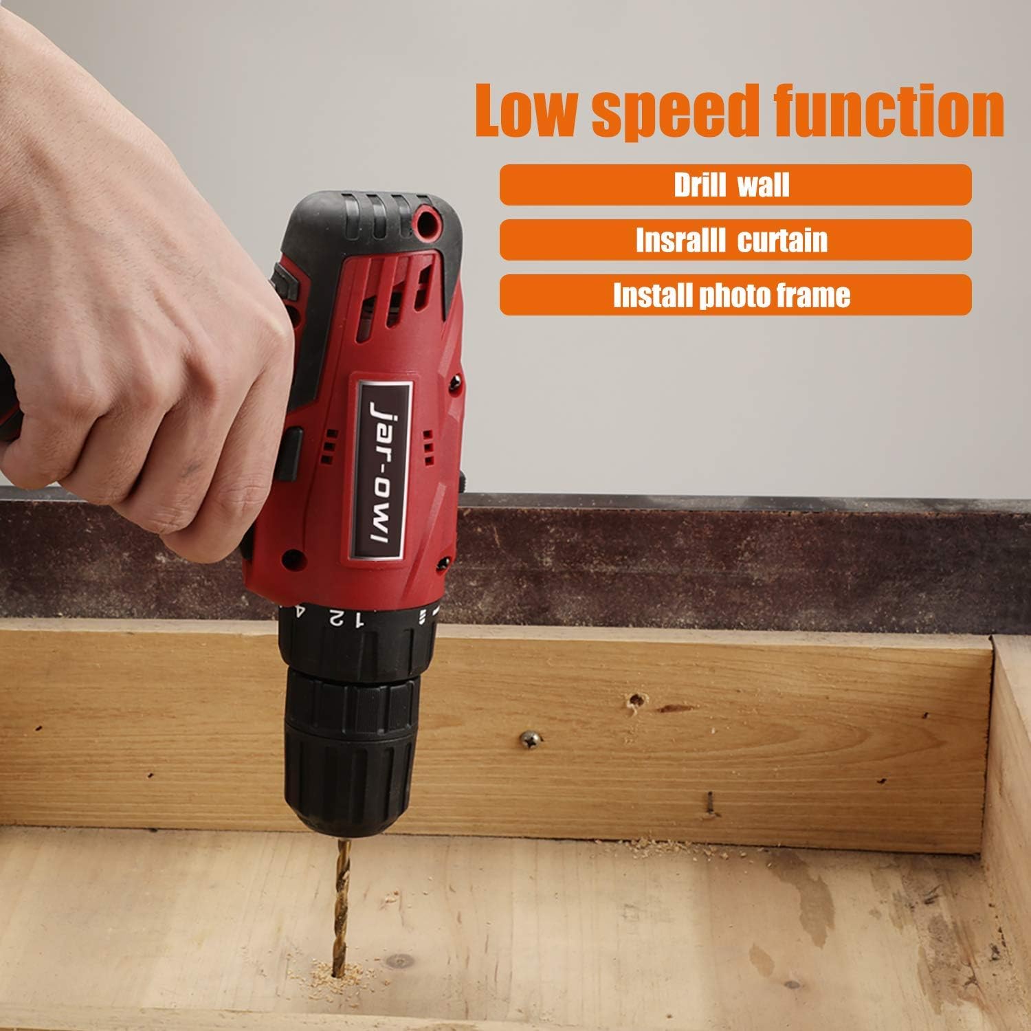 Cordless Drill Set with 2 Batteries and Plastic Toolbox Storage Case, 108 Piece T554