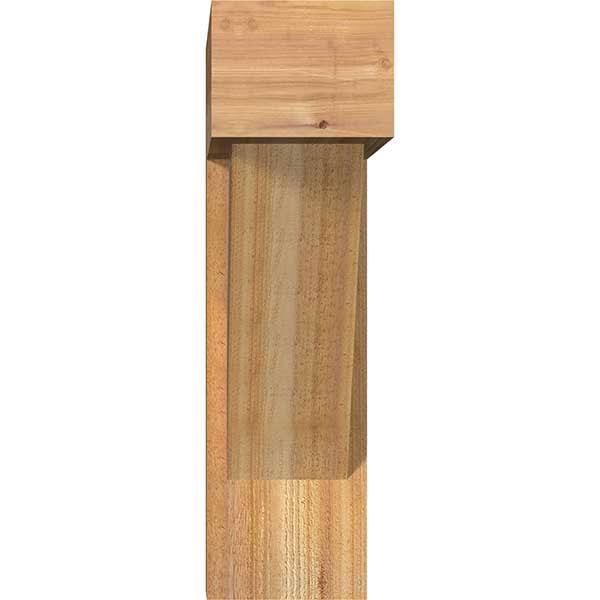 8x22W x 28x22D x 28x22H Traditional Block Rough Sawn Bracket with Offset Brace D215