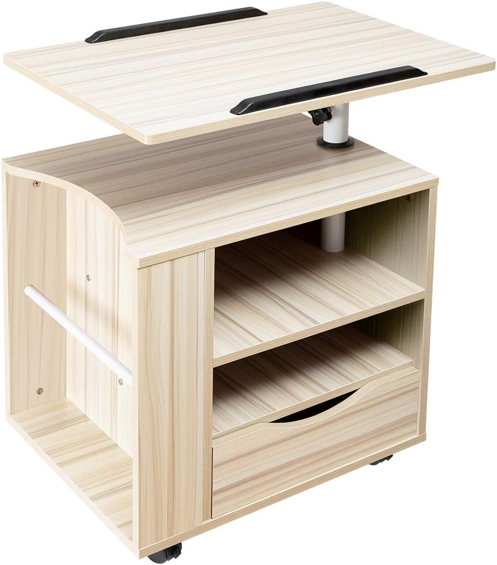 White Wooden Nightstand with Drawers W616