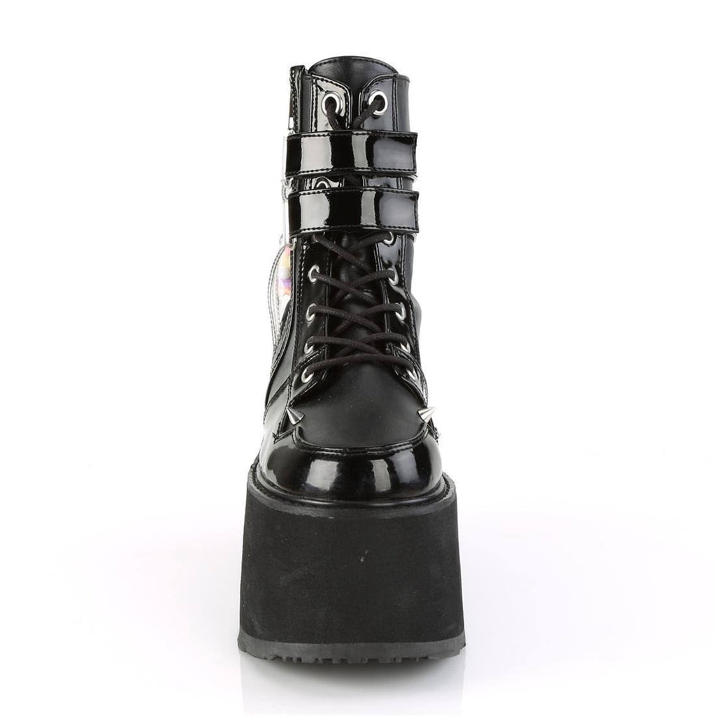 White Vegan Leather-Clear Hologram PVC Boots K80540