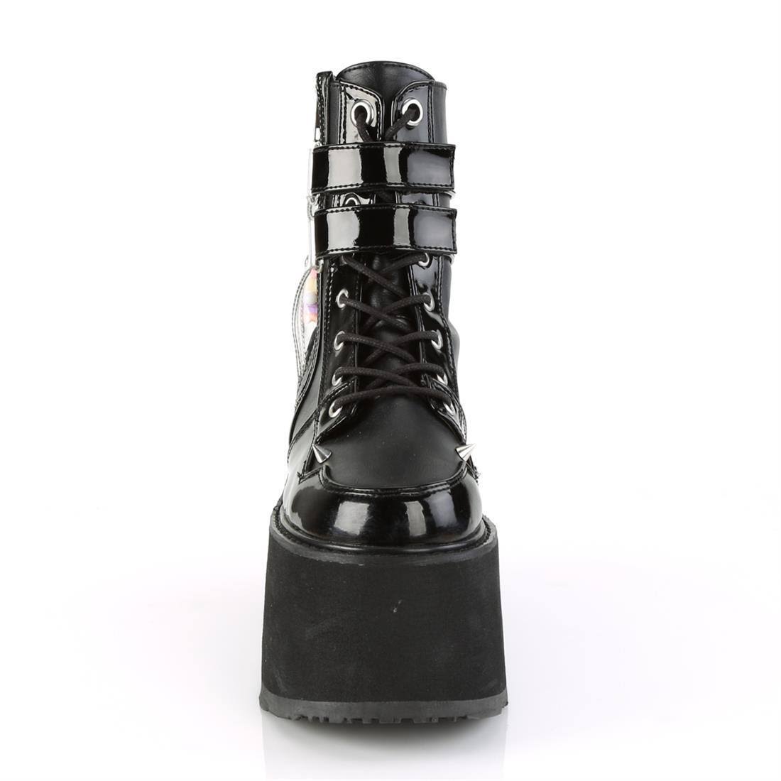 White Vegan Leather-Clear Hologram PVC Boots K80540