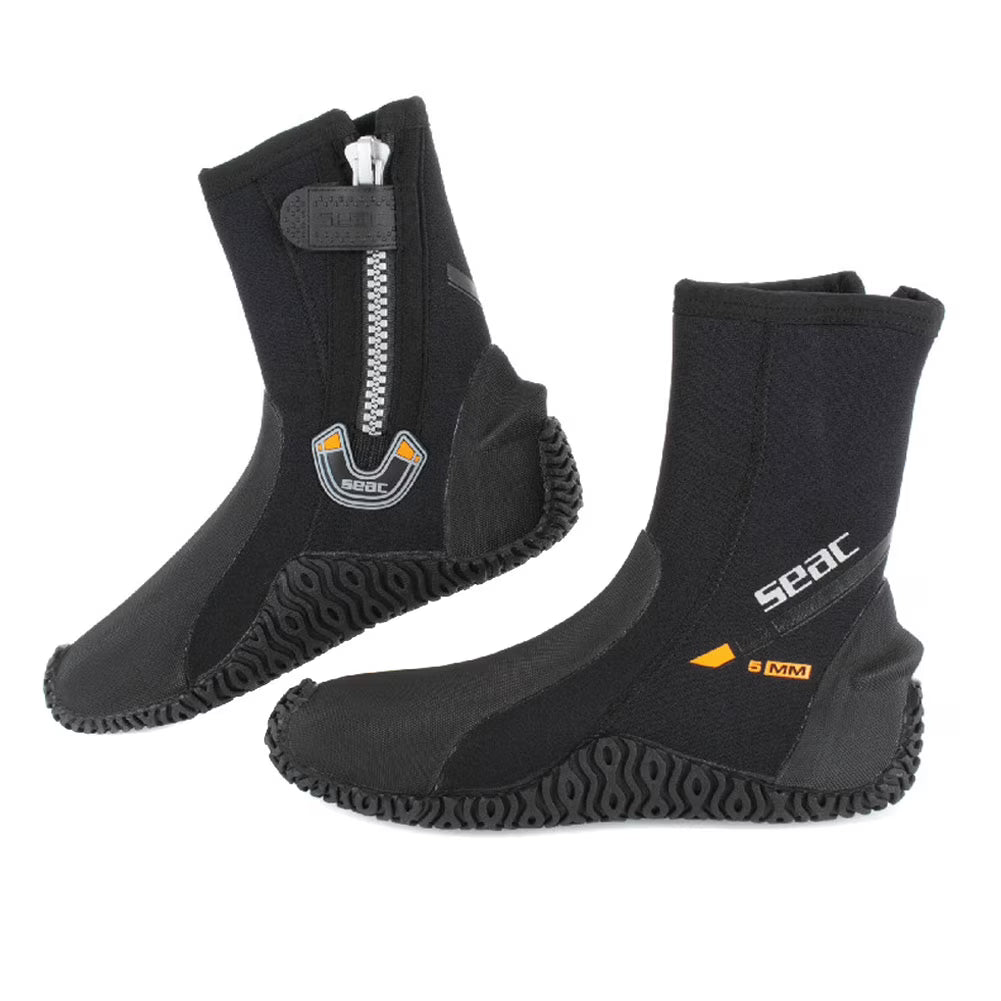Black 5 Mm Scuba Boots with Zip U746