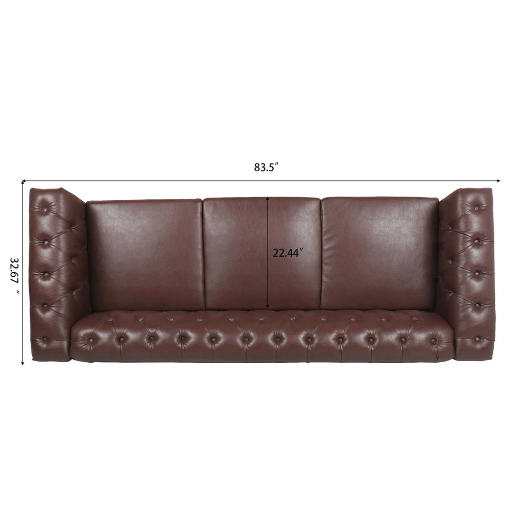 Traditional Square Arm 3 Seater Sofa with Removable Cushion M81731