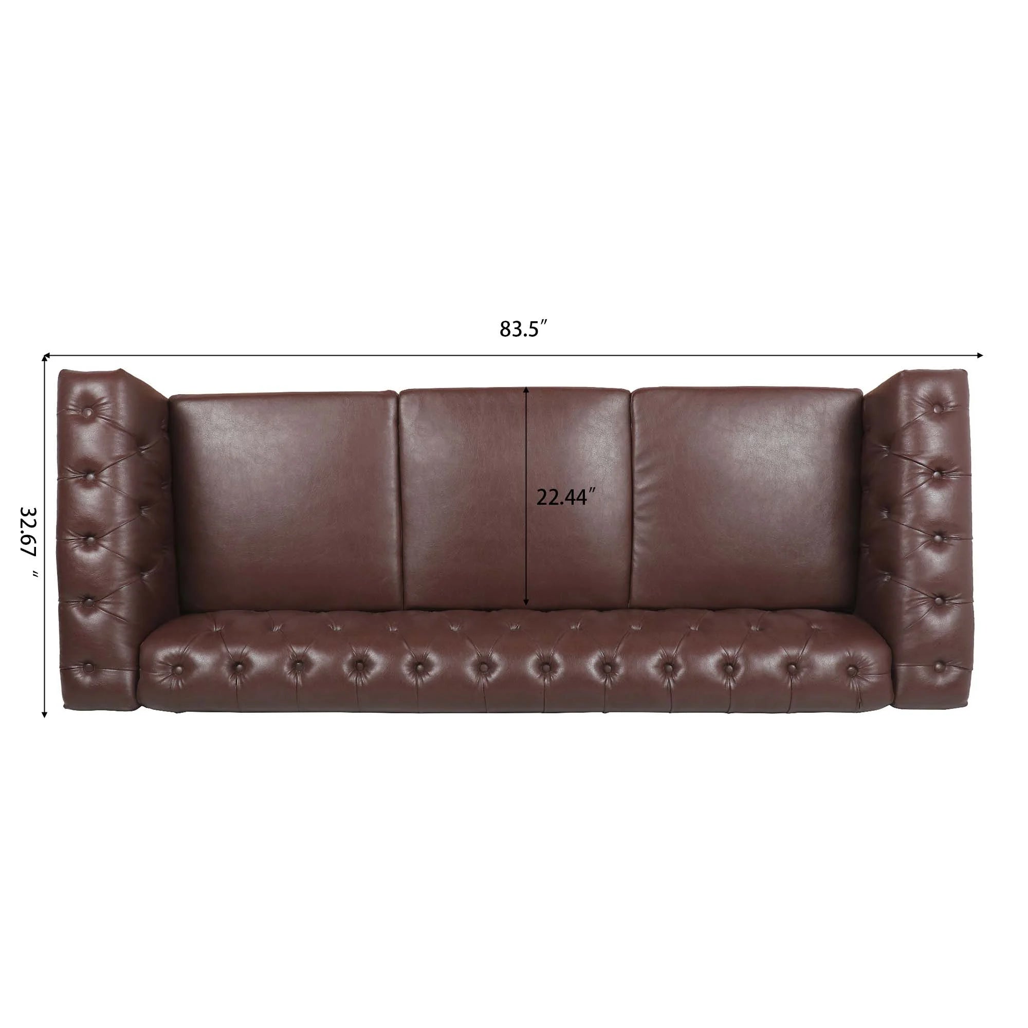 Traditional Square Arm 3 Seater Sofa with Removable Cushion M81731