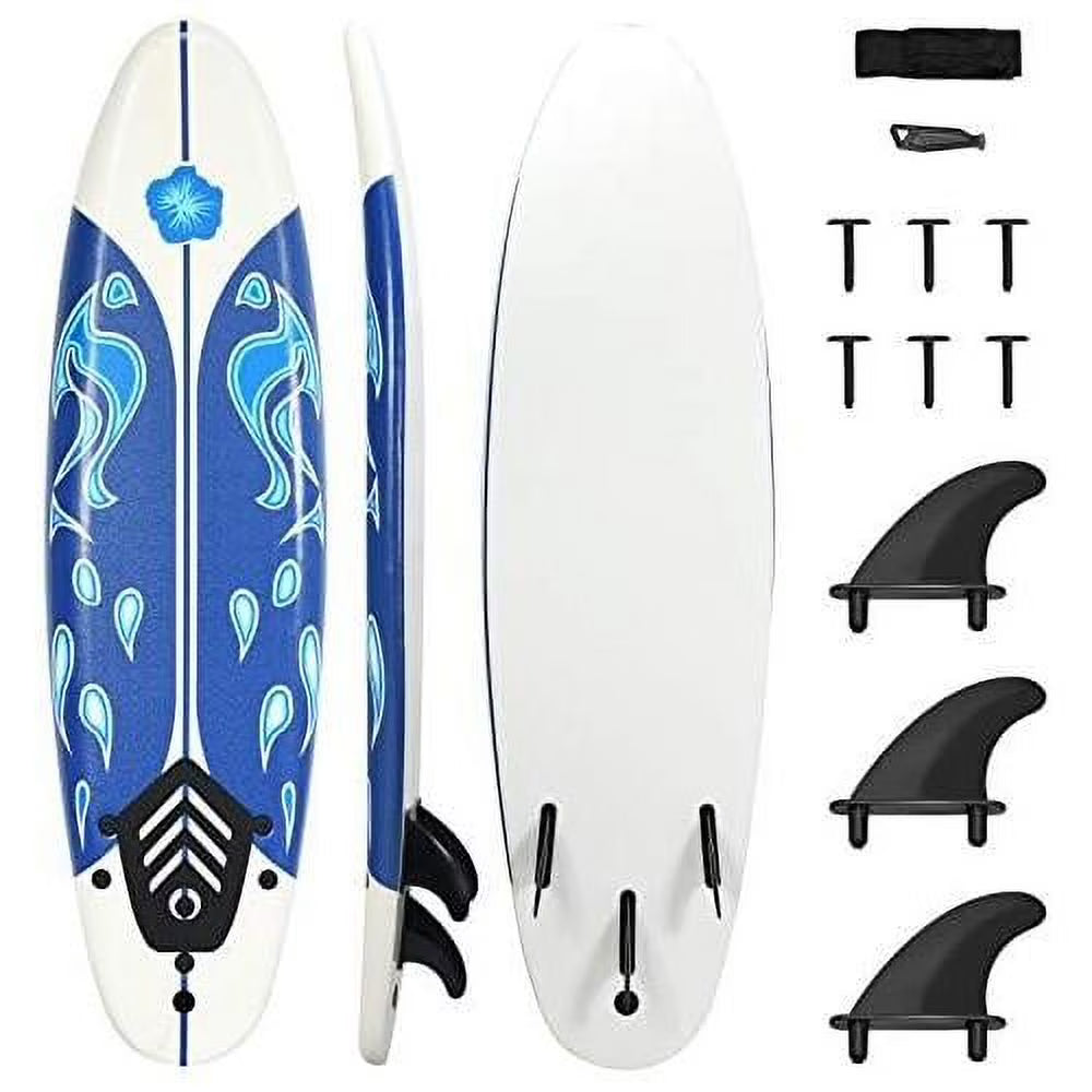 Non-Slip Surfing Board With Removable Fins & Leash O49678