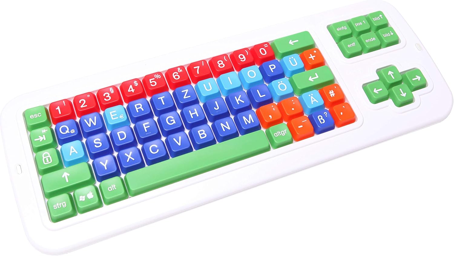 German Computer Keyboard with Uppercase White Lettering Y391