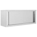 Stainless Steel Kitchen Wall Cabinet with Sliding Doors U439971