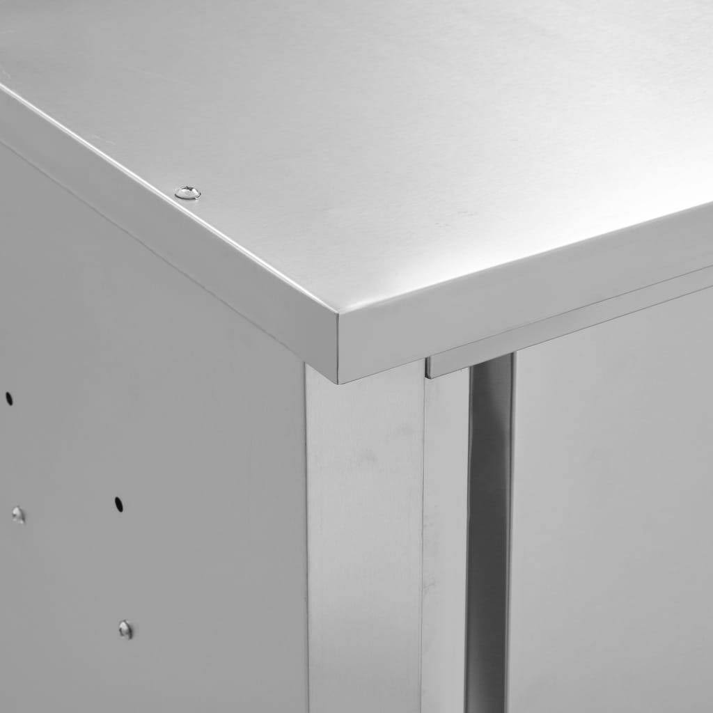 Stainless Steel Kitchen Wall Cabinet with Sliding Doors U439971
