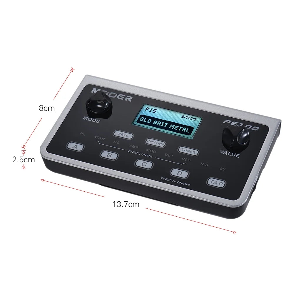 Portable Multi-effects Guitar Effect Pedal 39 Effects 40 Drum Patterns 10 Metronomes O5431