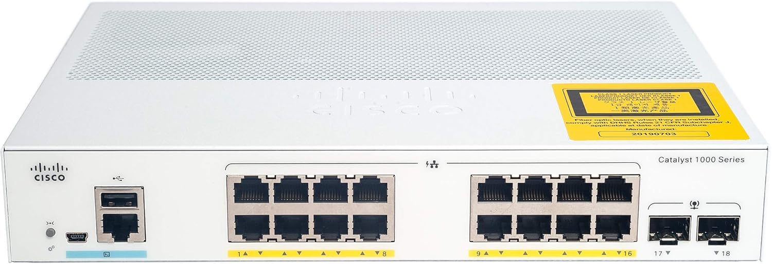 16 Port Gigabit Ethernet Network Switch with 2 1G SFP Uplink Ports W8890