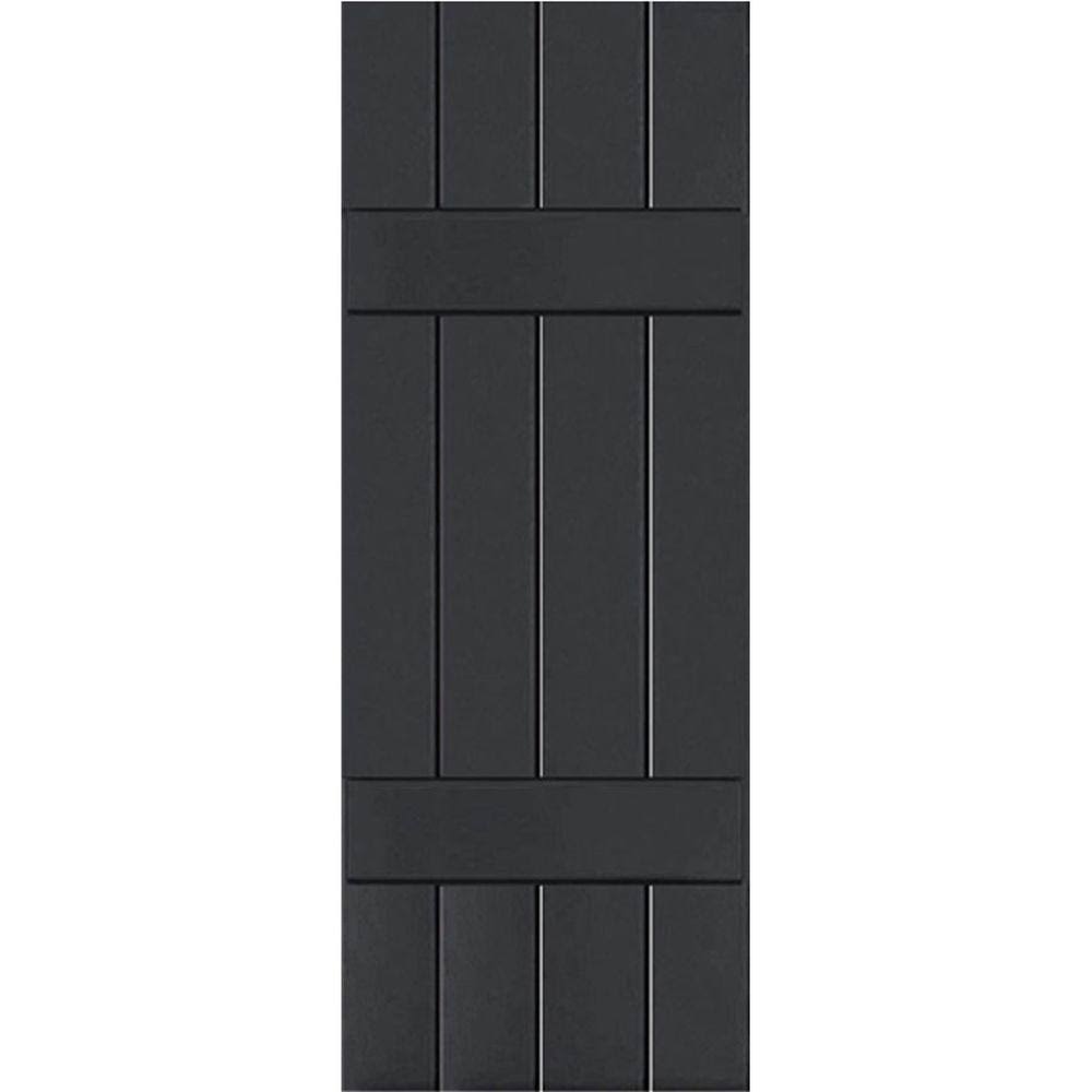 Black Western Red Cedar Board and Batten Shutters Pair Z61655