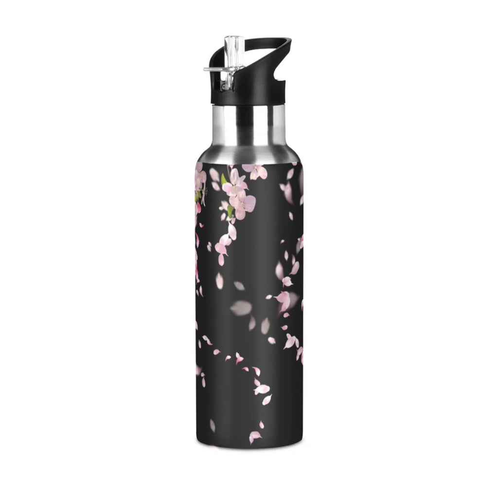 Cherry Blossom Stainless Steel Insulated Water Bottle with Straw Lid R498390