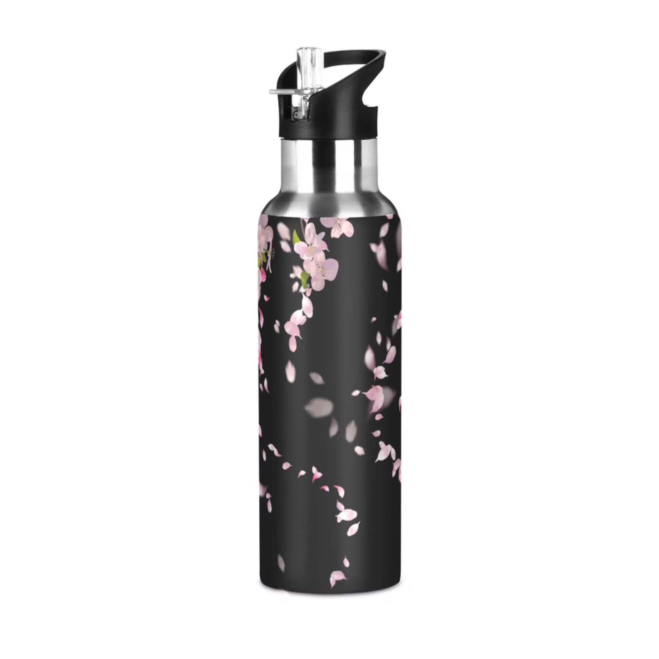 Cherry Blossom Stainless Steel Insulated Water Bottle with Straw Lid R498390