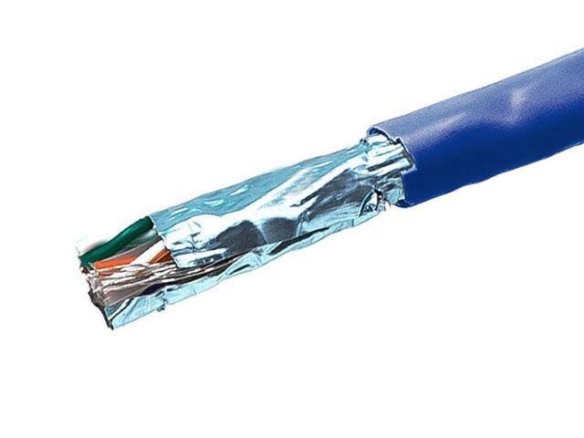 1000ft 24AWG Cat5e 350MHz STP Solid Riser-Rated Bulk Pure Bare Copper Ethernet Cable Blue E58069
