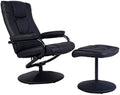 Gray PU Leather Recliner Chair with Ottoman B46368