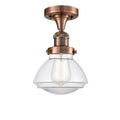 Antique Copper Semi-Flush Mount Light S3076