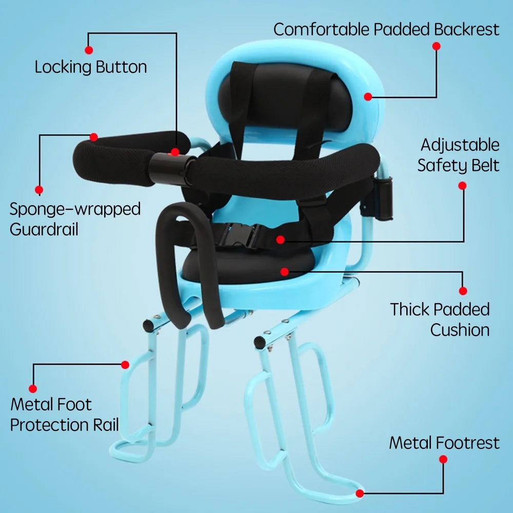 Child Bike Seat Rear Mounted Seat Carrier for Toddlers 6M-6Y Hold up to 77lbs Q231