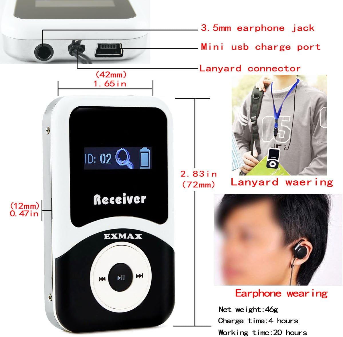 1 Transmitter 8 Receivers Wireless Tour Guide System L9872