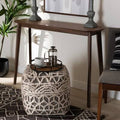 Walnut Finished Wood Console Table V37615