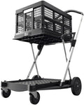 Red Collapsible Shopping Cart with Storage Crate K139656