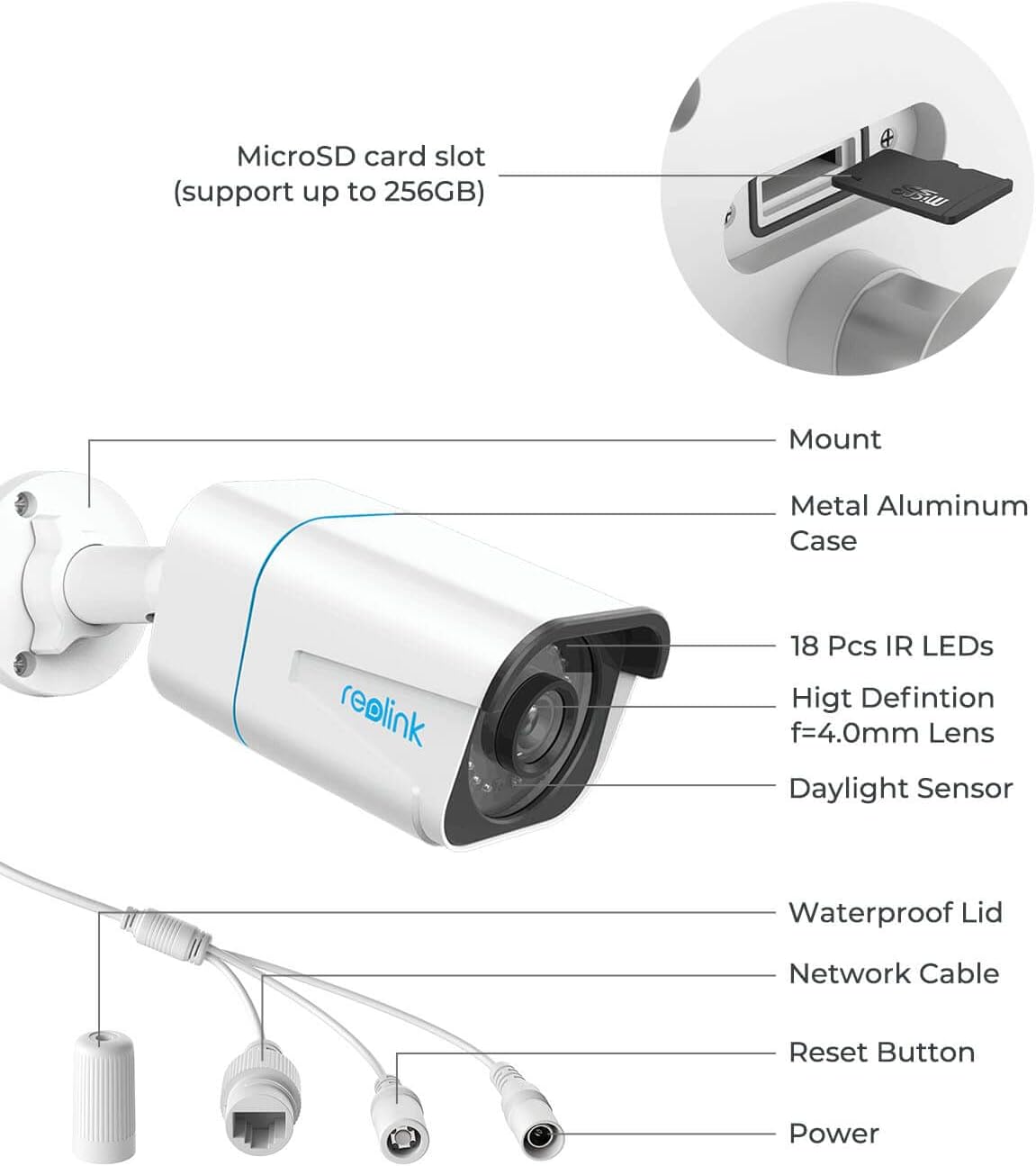 4K Outdoor IP PoE Camera (Pack of 2) P326