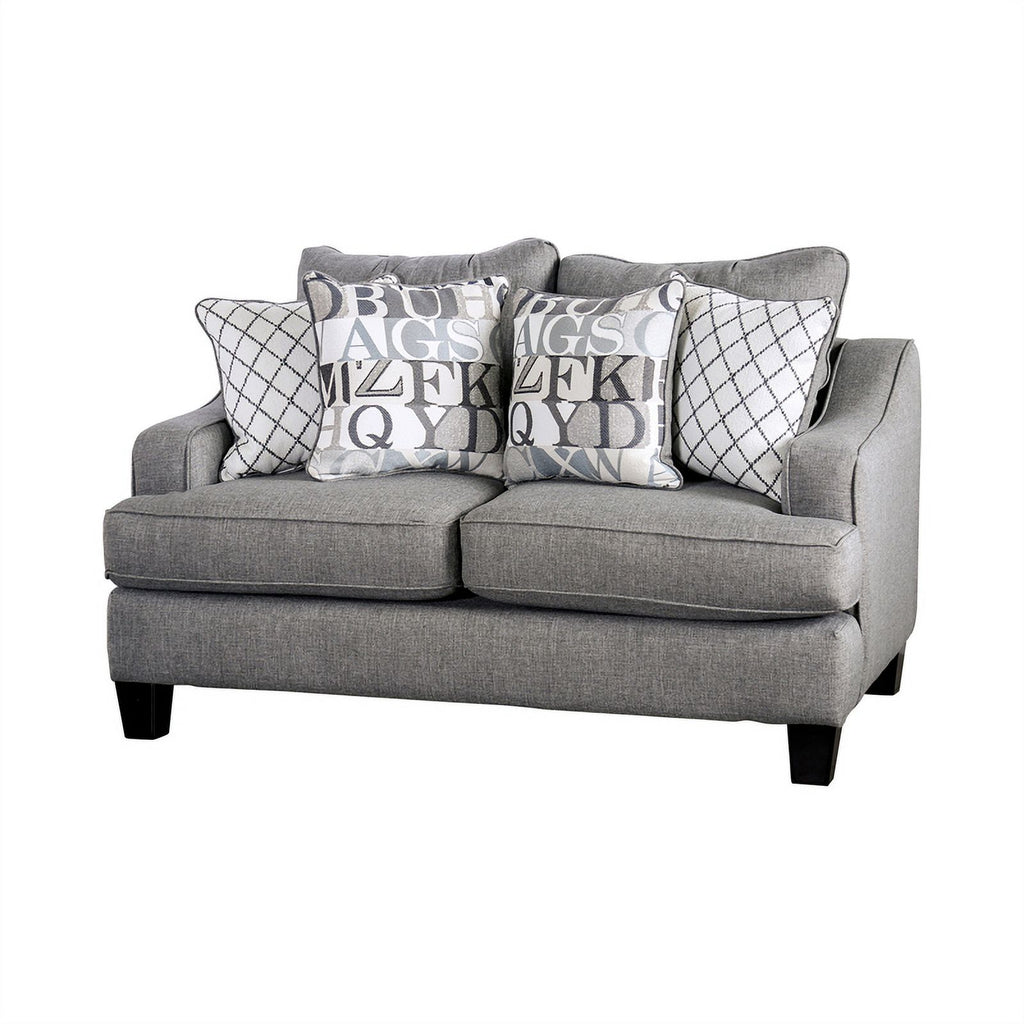 Bluish Gray Fabric 3-Piece Sofa Set P2986